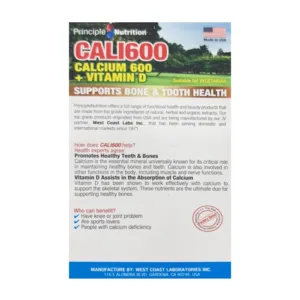 Calcium 600 + Vitamin D Principle Nutrition 60 viên