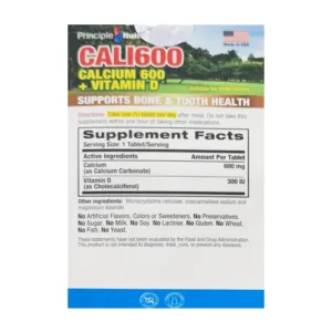 Calcium 600 + Vitamin D Principle Nutrition 60 viên