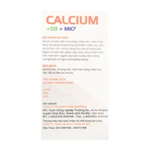 Calcium D3 Mk7 Vinaphar 10 vỉ x 10 viên