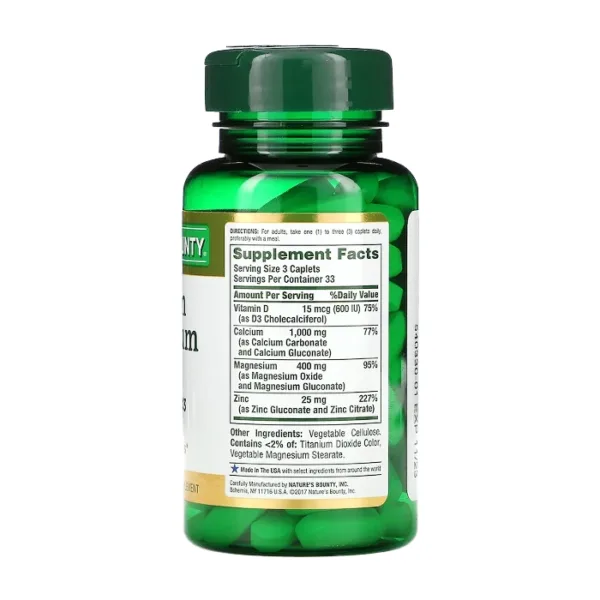 Calcium Magnesium Zinc with Vitamin D3 Nature’s Bounty 100 viên