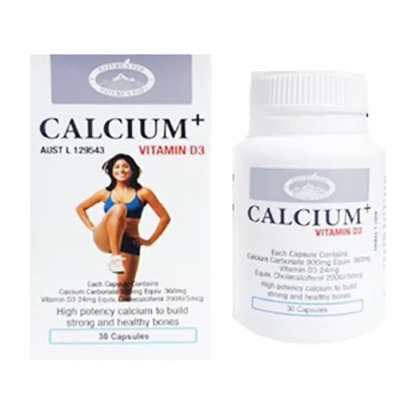 Calcium+ Vitamin D3 Natures Bio 30 viên