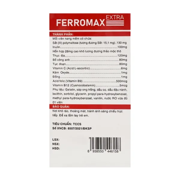 Ferromax Extra Vinaphar 10 vỉ x 10 viên