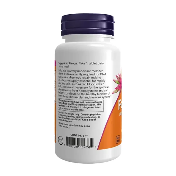 Folic Acid 800mcg With Vitamin B12 Now 250 viên