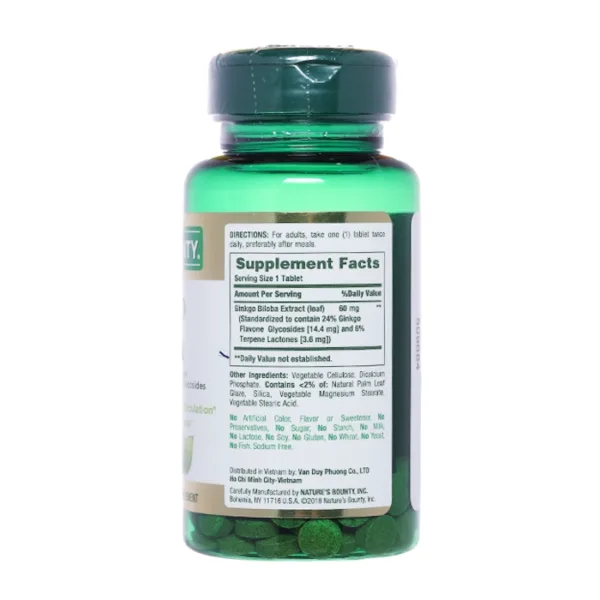 Ginkgo Biloba 60mg Nature’s Bounty Hộp 60 viên