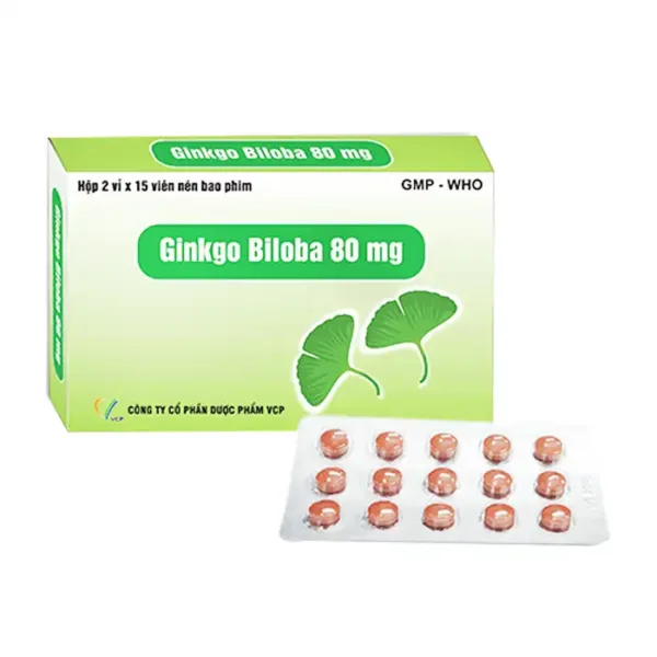 Ginkgo Biloba 80mg VCP 2 vỉ x 15 viên