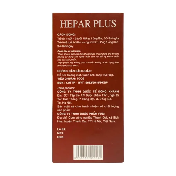 Hepar Plus Fobelife 4 vỉ x 5 ống x 10ml