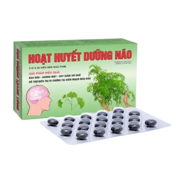 Hoạt huyết dưỡng não Vinaphar 5 vỉ x 20 viên