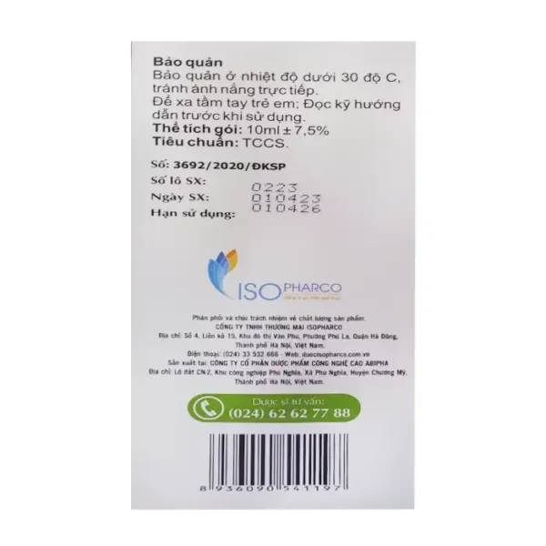 I-Sogel IosPharco 20 gói x 10ml