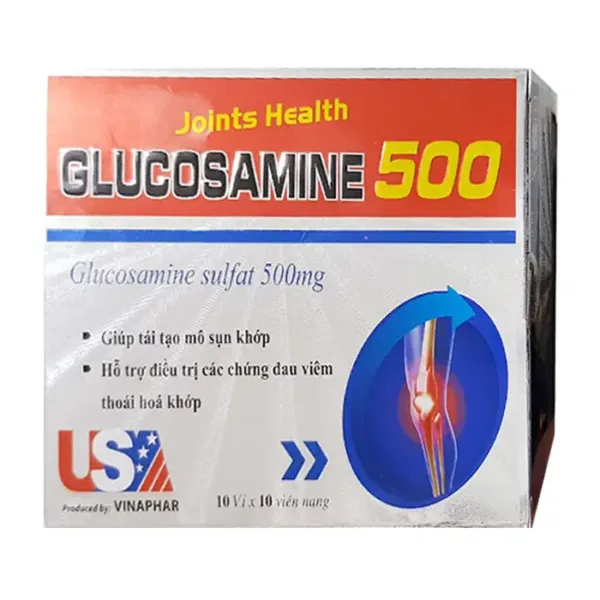 Jonits Health Glucosamine 500mg Vinaphar 10 vỉ x 10 viên