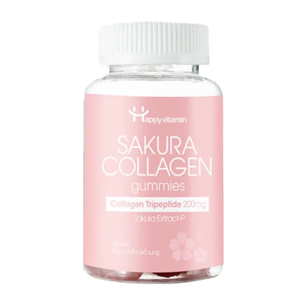 Kẹo Dẻo Sakura Collagen Gummies Happy Vitamin 60 viên