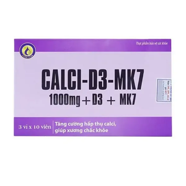 Viên uống bổ xương Kingphar Calcium + D3 + MK7 30 viên