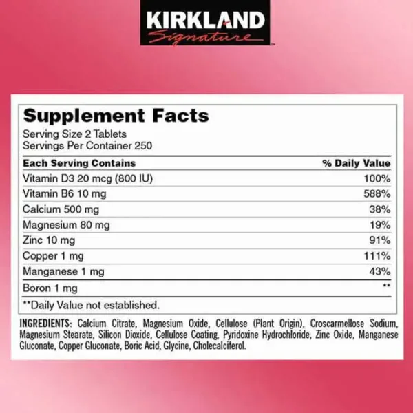 Kirkland Calcium Citrate Magnesium Zinc With Vitamin D3