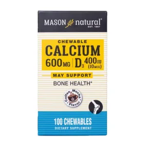 Mason Chewable Calcium 600mg + D3 100 viên