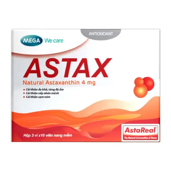 Viên uống cải thiện sạm da Mega Astax Natural Astraxanthin 4mg