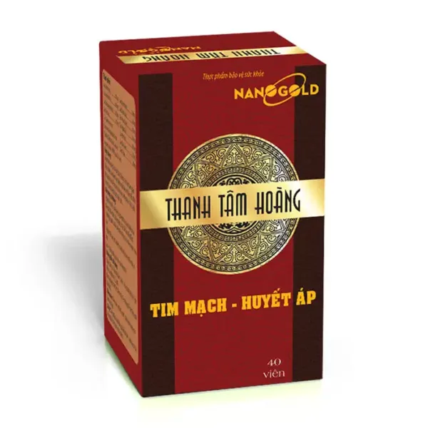 Viên uống hỗ trợ tim mạch - huyết áp Nanogold Thanh Tâm Hoàng 40 viên