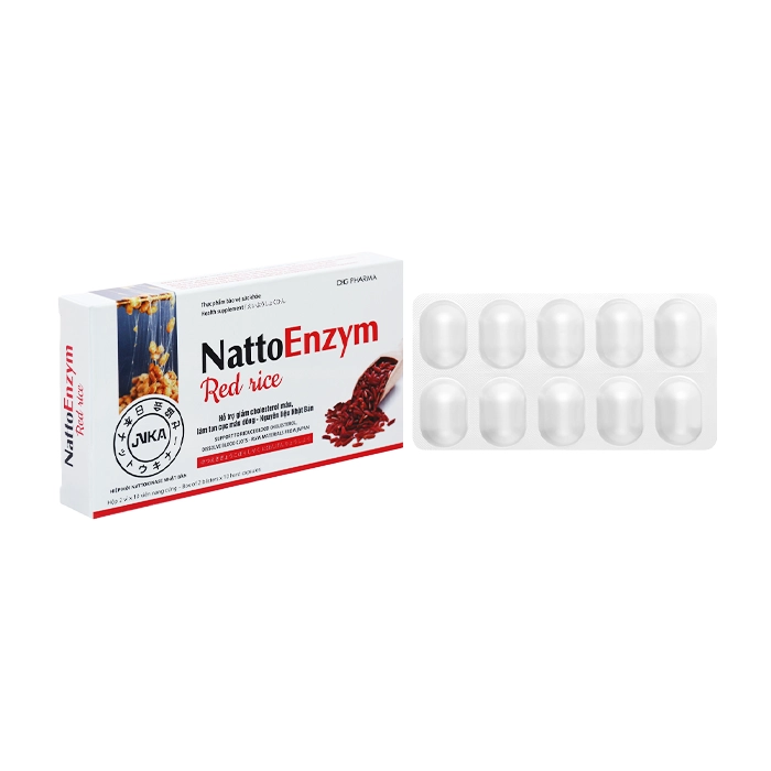 NattoEnzym Red Rice DHG Pharma 2 vỉ x 10 viên - Hỗ trợ giảm cholesterol máu