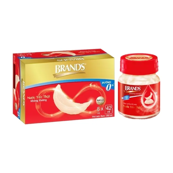 Nước Yến Thật Không Đường Brands 6 lọ x 42ml