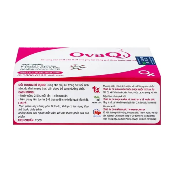 OvaQ1 Mediplantex 3 vỉ x 10 viên