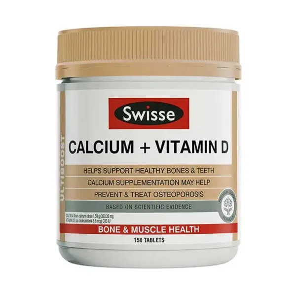 Viên uống bổ sung Canxi Swisse Calcium Vitamin D Hộp 150 viên