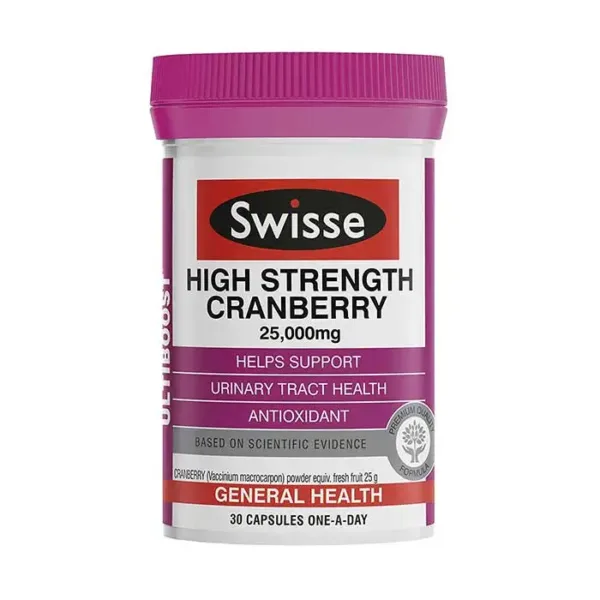 Viên uống Nam việt quất Swisse High Strength Cranberry 25000mg Hộp 30 viên