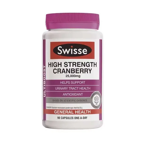 Viên uống Nam việt quất Swisse High Strength Cranberry 25000mg Hộp 90 viên