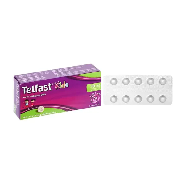 Telfast Kids 30mg Sanofi 1 vỉ x 10 viên