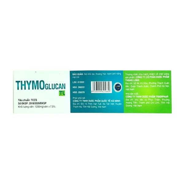 Thymoglucan TL Tradiphar 3 vỉ x 10 viên