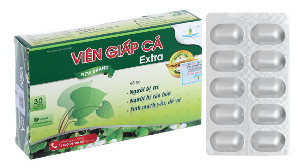 Giấp Cá Extra Tâm Dược 30 viên