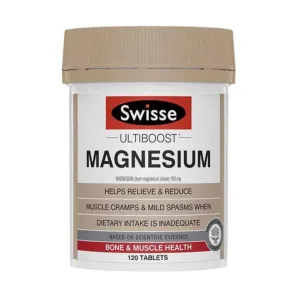 Viên uống bổ sung Magie Swisse Ultiboost Magnesium Hộp 120 viên