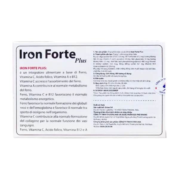 Viên Uống Iron Forte Plus Fobelife 2 vỉ x 15 viên