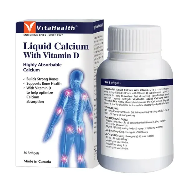 VitaHealth Liquid Calcium With Vitamin D 30 viên