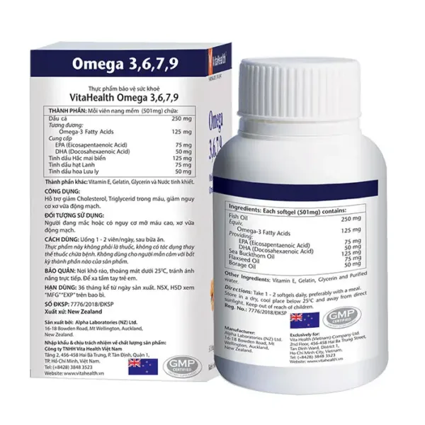 VitaHealth Omega 3,6,7,9 30 viên