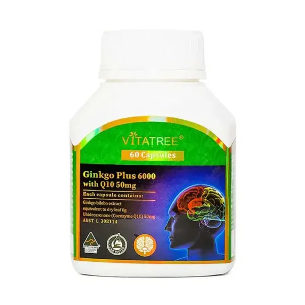 Viên bổ não Vitatree Ginkgo Plus 6000 With Q10 50Mg 60 Viên